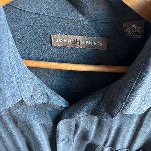 John Henry, black, long sleeve button-down extra large shirt